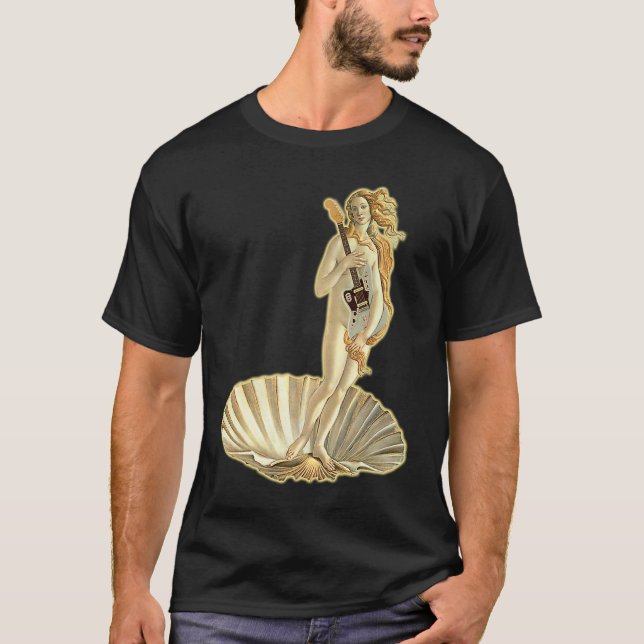 Camiseta Botticelli Venus With Electric Guitar Rock Guitari (Anverso)