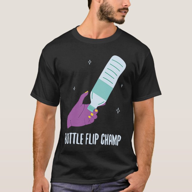 Camiseta Bottle Flip Champ I Water Bottle Turning Flippin (Anverso)