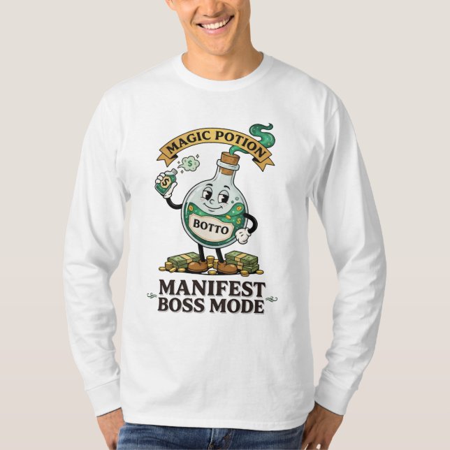 Camiseta Botto Manifest Boss Mode Retro 1930s Cartoon Potio (Anverso)