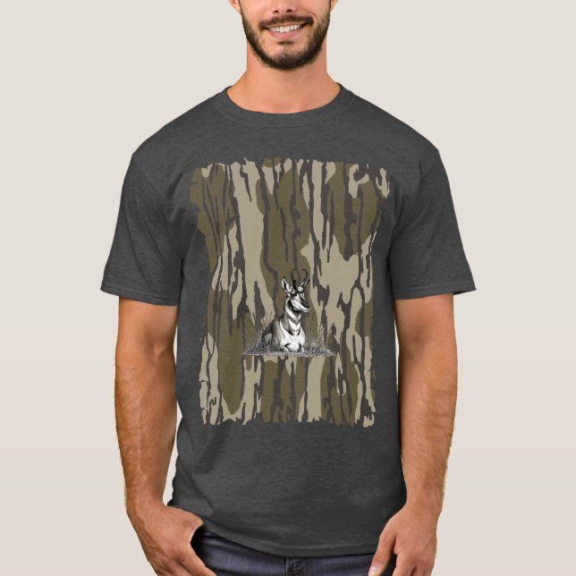 Camiseta Bottomland Camo Pronghorn Antelope Hundiendo Camo (Anverso)
