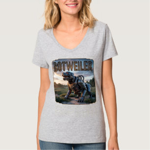 Camiseta Botweiler Fotográfico – Rottweiler Robot Divertido