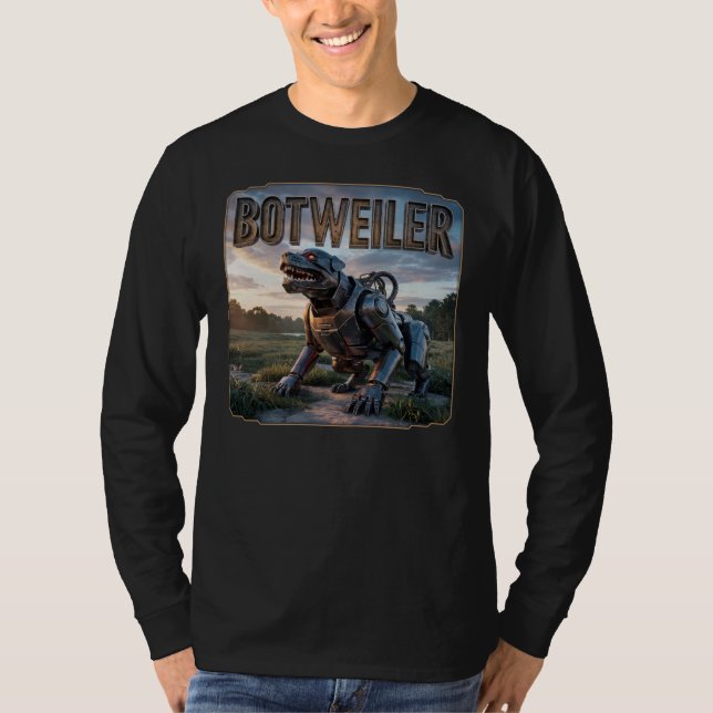 Camiseta Botweiler Photographic – Robot Rottweiler Funny (Anverso)