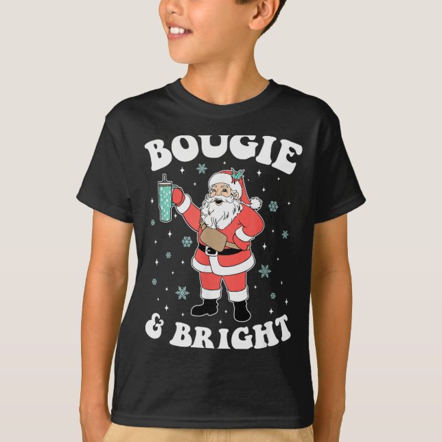 Camiseta Bougie &amp; Bright Funny Christmas Santa Claus  (Anverso)