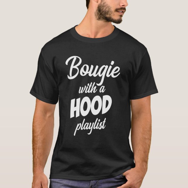 Camiseta Bougie With A Hood Playlist Apparel (Anverso)