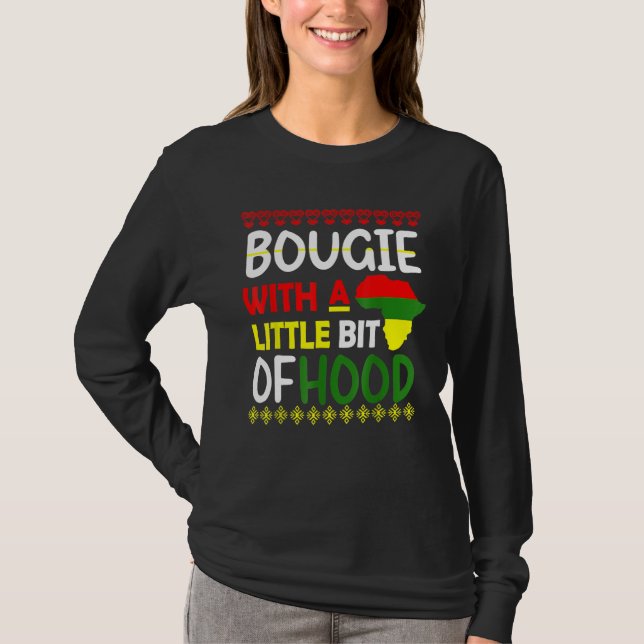 Camiseta Bougie With A Little Bit Of Hood Black History Mon (Anverso)