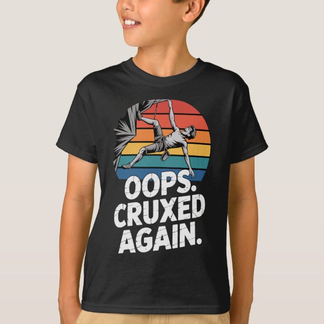 Camiseta Boulder Oops Cruxed de nuevo divertido escalada en (Anverso)