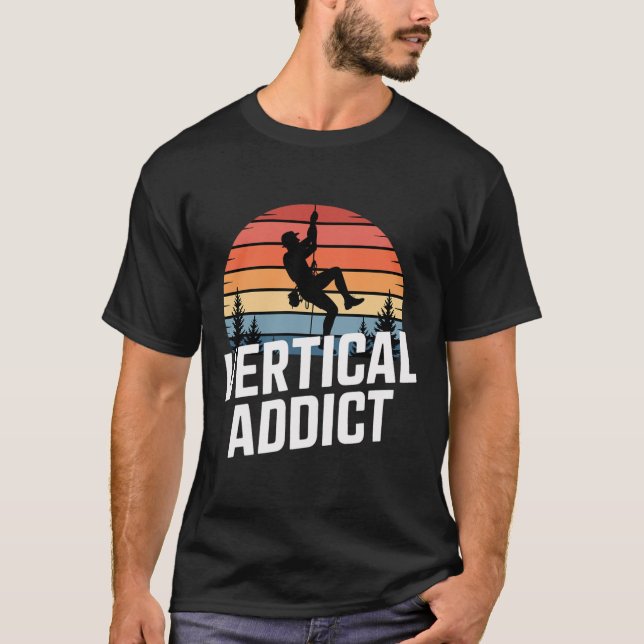 Camiseta Boulder Vertical Addict Retro Escalada en Roca  (Anverso)