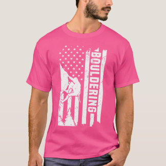 Camiseta Bouldering America Flag Mountain Climbder Boulder