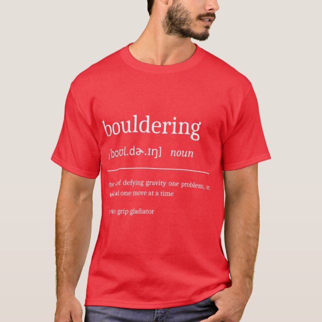 Camiseta Bouldering Definition Motivational Climbing Dictio (Anverso)