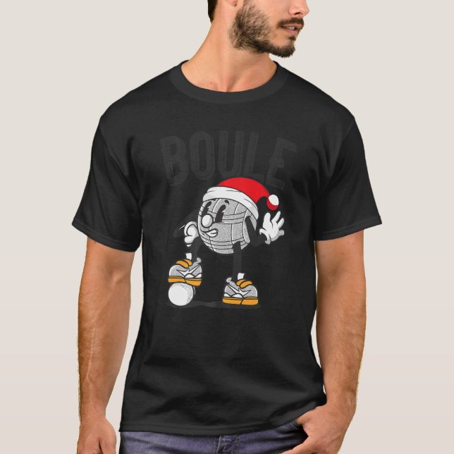 Camiseta Boule Ball Pétanque Navidades Equipo Gorra Para Bo (Anverso)