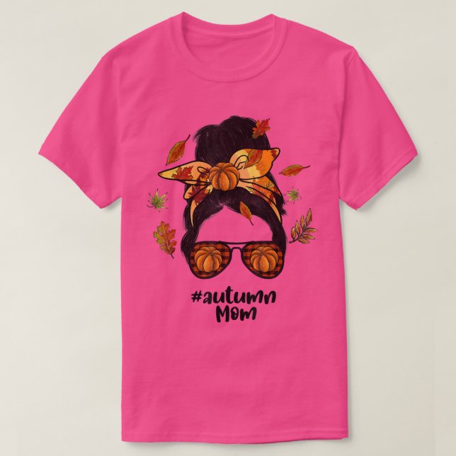 Camiseta Boun desordenado de la vida de la mamá de otoño, c (Diseño del anverso)