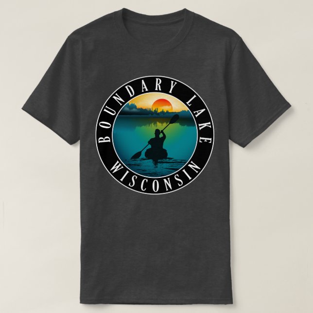 Camiseta Boundary Lake Wisconsin Kayaking (Diseño del anverso)