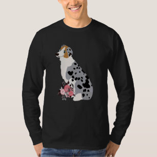 Camiseta Bouquet australiano del Pastor Azul Merle Dog