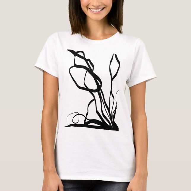 Camiseta Bouquet Blanc: Resumen blanco y negro (Anverso)