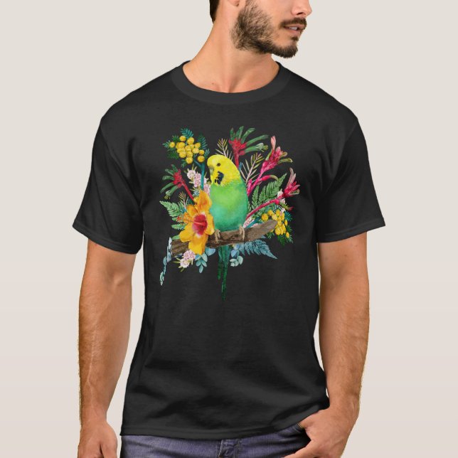 Camiseta Bouquet de Budgerigar Wildflower (Anverso)