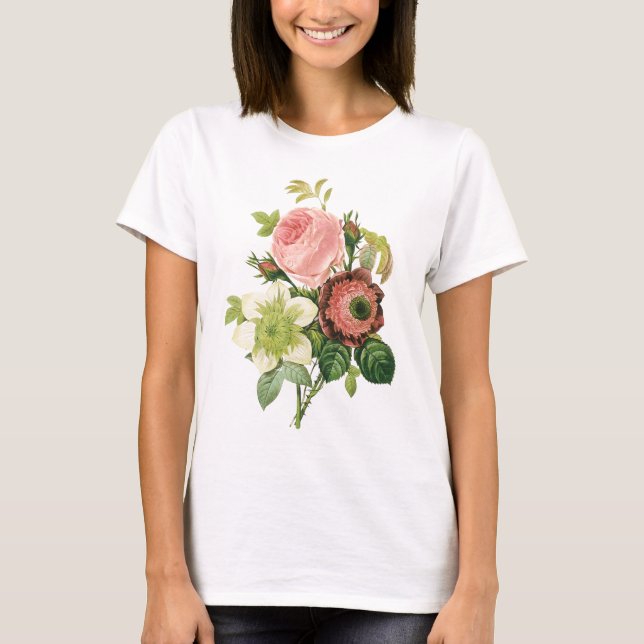 Camiseta Bouquet de color rosa (Anverso)