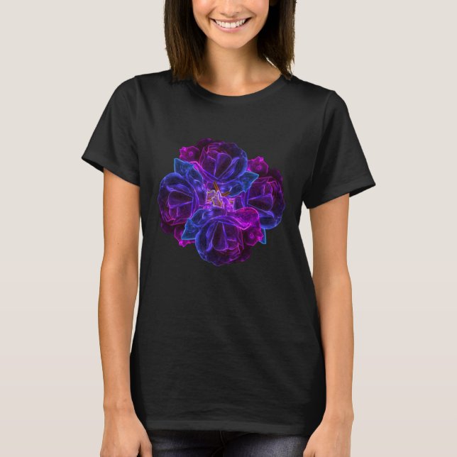 Camiseta Bouquet de flores moradas arte abstracto (Anverso)