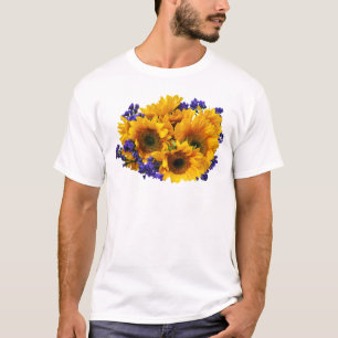 Camiseta Bouquet de girasoles y la estatua morada