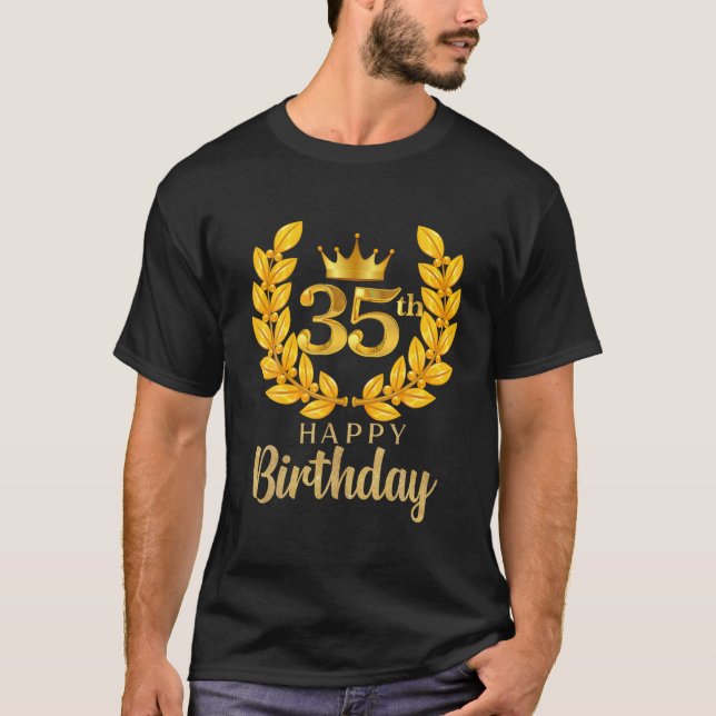 Camiseta Bouquet de oliva de 35 años es mi cumpleaños númer (Anverso)