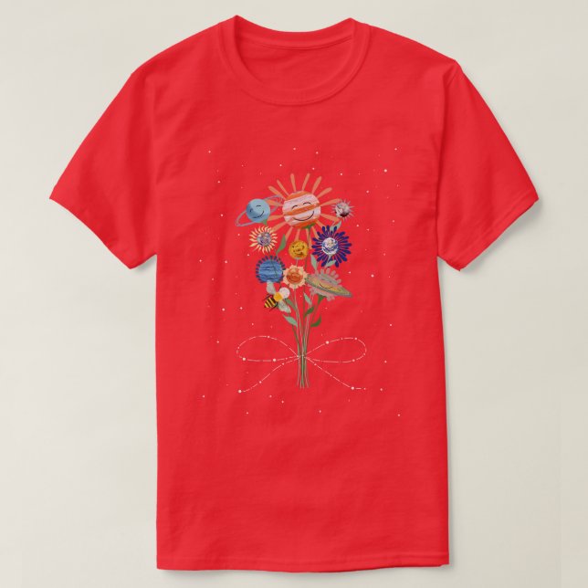 Camiseta Bouquet de Planetas (Diseño del anverso)