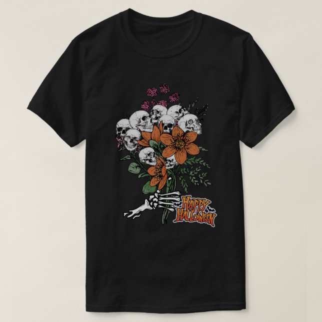 Camiseta Bouquet Flowers Feliz Halloween (Diseño del anverso)