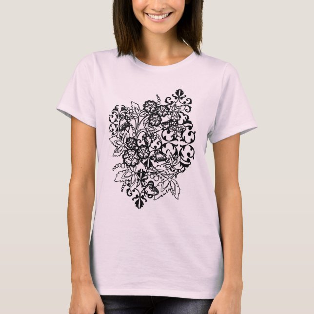 Camiseta Bouquet negro y blanco (Anverso)