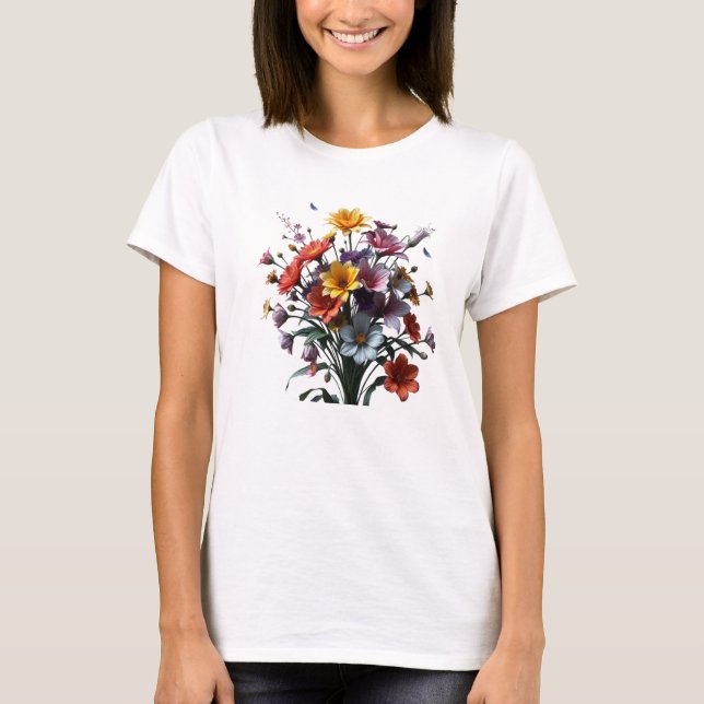 Camiseta bouquet of colorful flowers (Anverso)