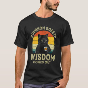 Camiseta Bourbon Antiguo Entra En Whisky De Gato Bebiendo