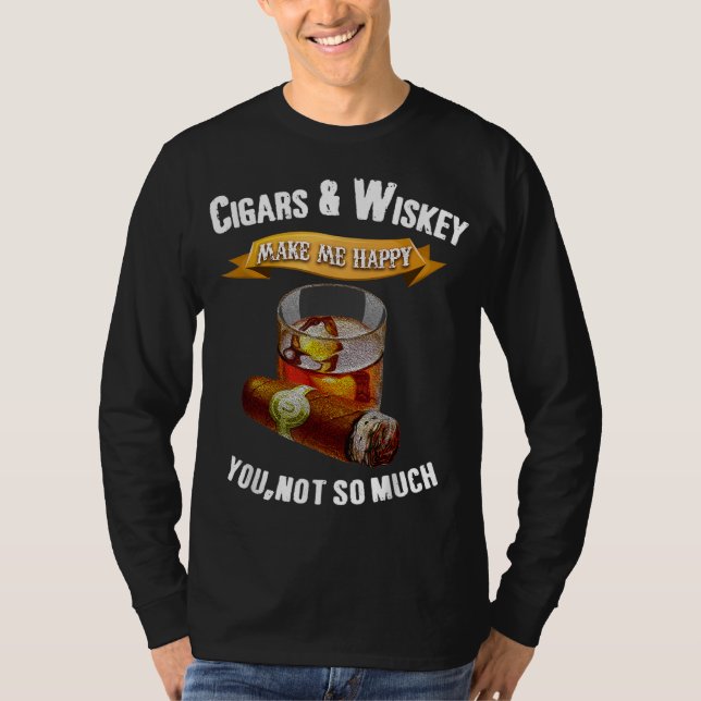 Camiseta Bourbon Cigar Lover Cigarros Fumadores Whiskey Dri (Anverso)