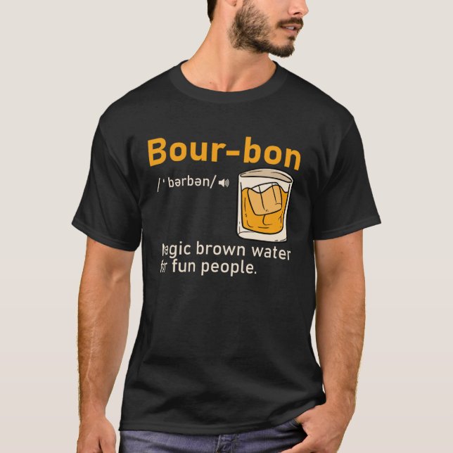 Camiseta Bourbon Definition Magic Brown Water  Whisky  Men (Anverso)
