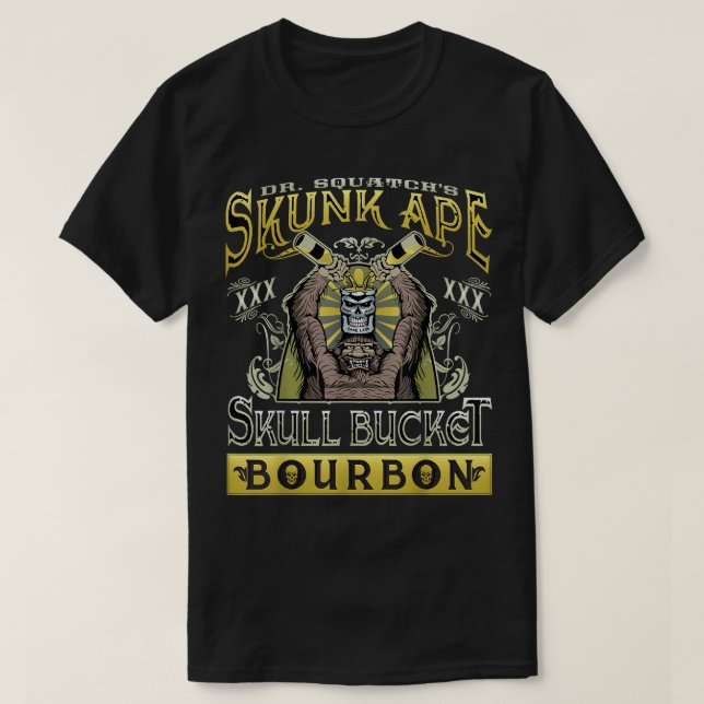 Camiseta Bourbon del cubo de la piel del mono del zorrillo  (Diseño del anverso)