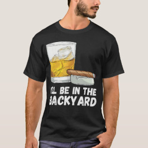 Camiseta Bourbon Divertido Fumando Cigarro Beber Estaré En