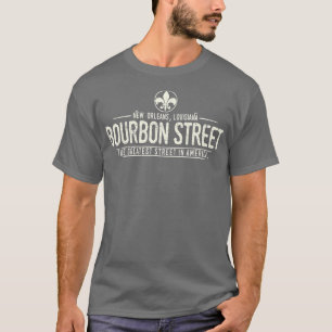 Camiseta Bourbon Street New Orleans Louisiana Distressed 