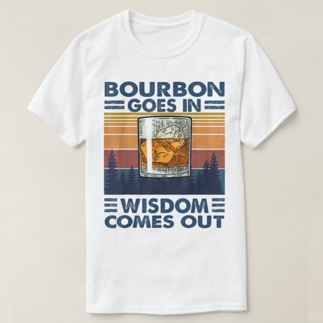Camiseta Bourbon Wisdom Vintage Sunset Design (Diseño del anverso)