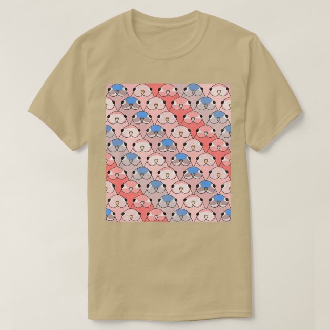 Camiseta Bourke Parakeet pattern many birbs (Diseño del anverso)