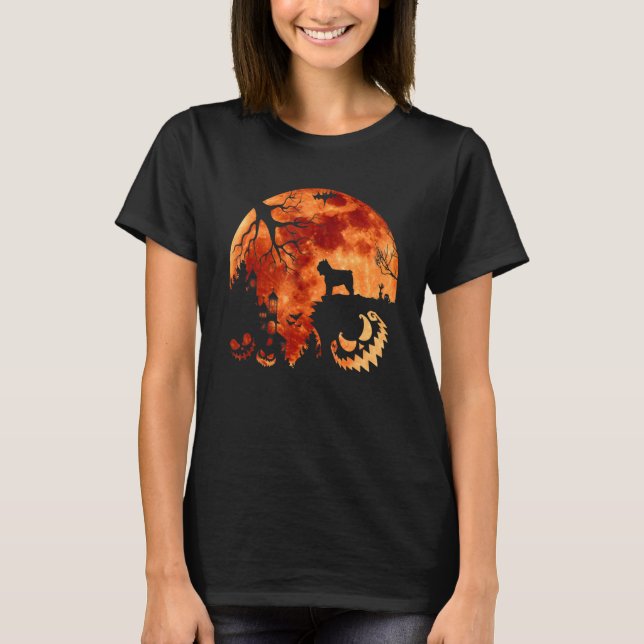 Camiseta Bouvier Des Flandre Y Moon Halloween Costume Pum (Anverso)