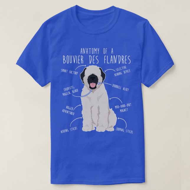 Camiseta Bouvier Des Flandres Fawn Cream Dog Anatomía (Diseño del anverso)