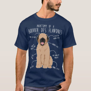 Camiseta Bouvier Des Flandres Fawn Cream Dog Anatomía 1