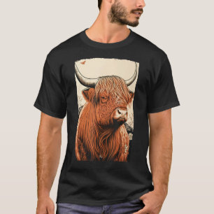 Camiseta Bovino escocés Highland Cow Ukiyo 1