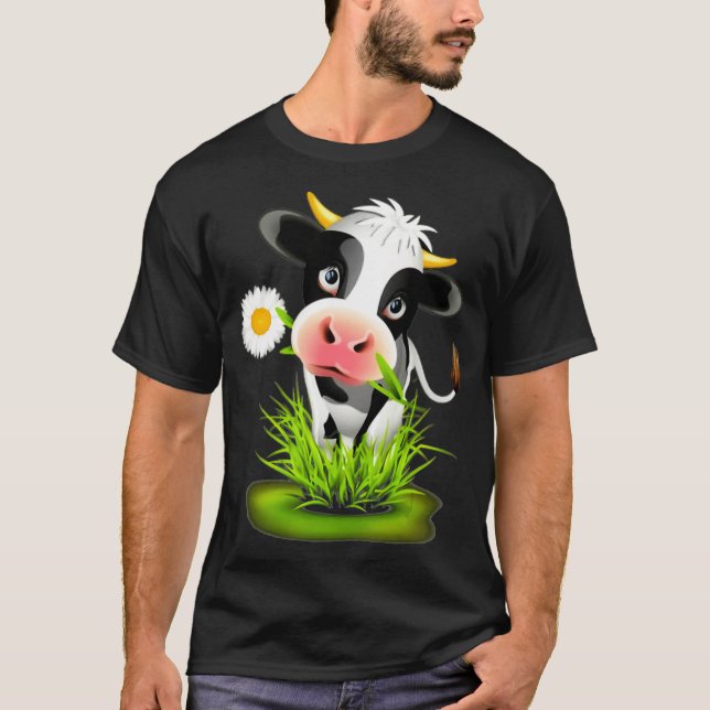 Camiseta Bovino Holstein Friesiano Vaca-Granjero Holstein  (Anverso)