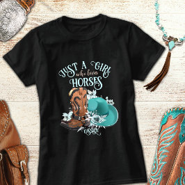 Camiseta Bovino vaquero botas gorra Chica Amo caballos nomb