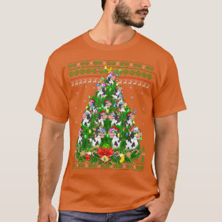 Camiseta Bovino Xmas Árbol de alumbrado Santa Bovino Ugly C