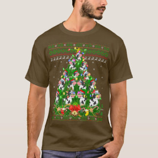 Camiseta Bovino Xmas Árbol de alumbrado Santa Bovino Ugly C