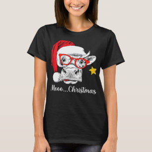 Camiseta Bovinos divertidos de vacas con Navidades del aman