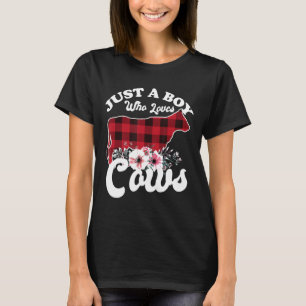 Camiseta Bovinos Navidades Un Niño Que Ama A Las Vacas Xmas