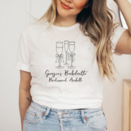 Camiseta Bow Chicas Weekend escritura moderna Bachelorette