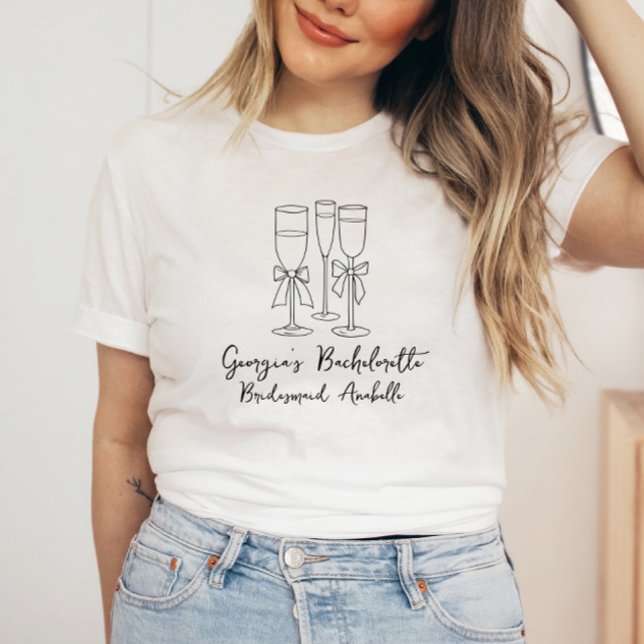 Camiseta Bow Chicas Weekend escritura moderna Bachelorette (Subido por el creador)