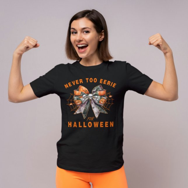 Camiseta Bow Halloween nunca fue un Fiesta gracioso (Subido por el creador)