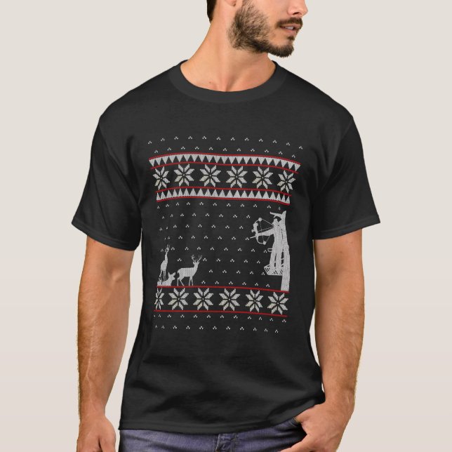 Camiseta Bow Hunter Navidades feos Sweery Archery Deer Hun (Anverso)