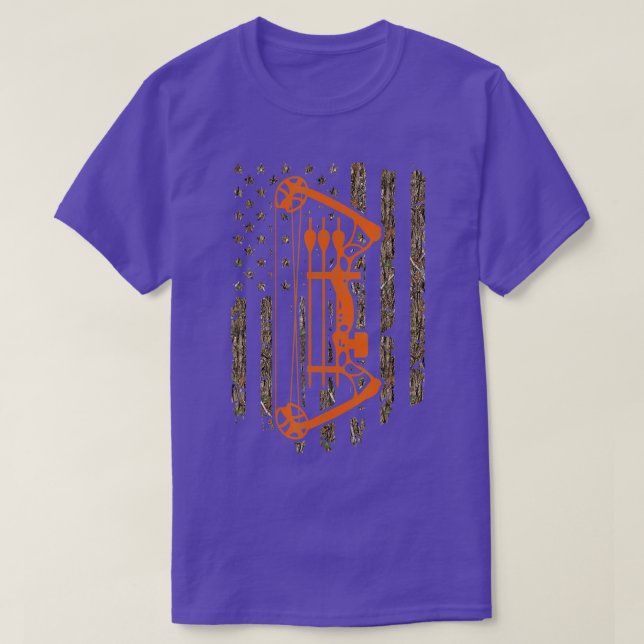Camiseta Bow Hunting American Flag Hunter Archery Tree Camo (Diseño del anverso)